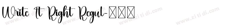 Write It Right Regul字体转换